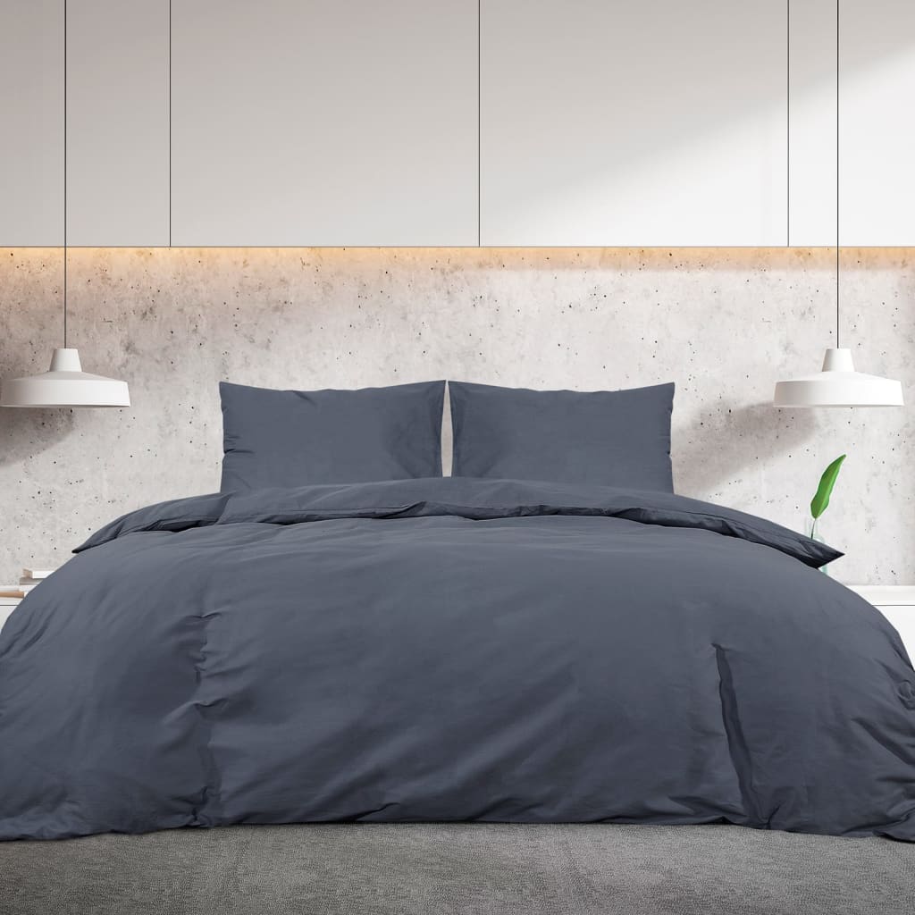 Bed linen set anthracite 140x200 cm light microfiber