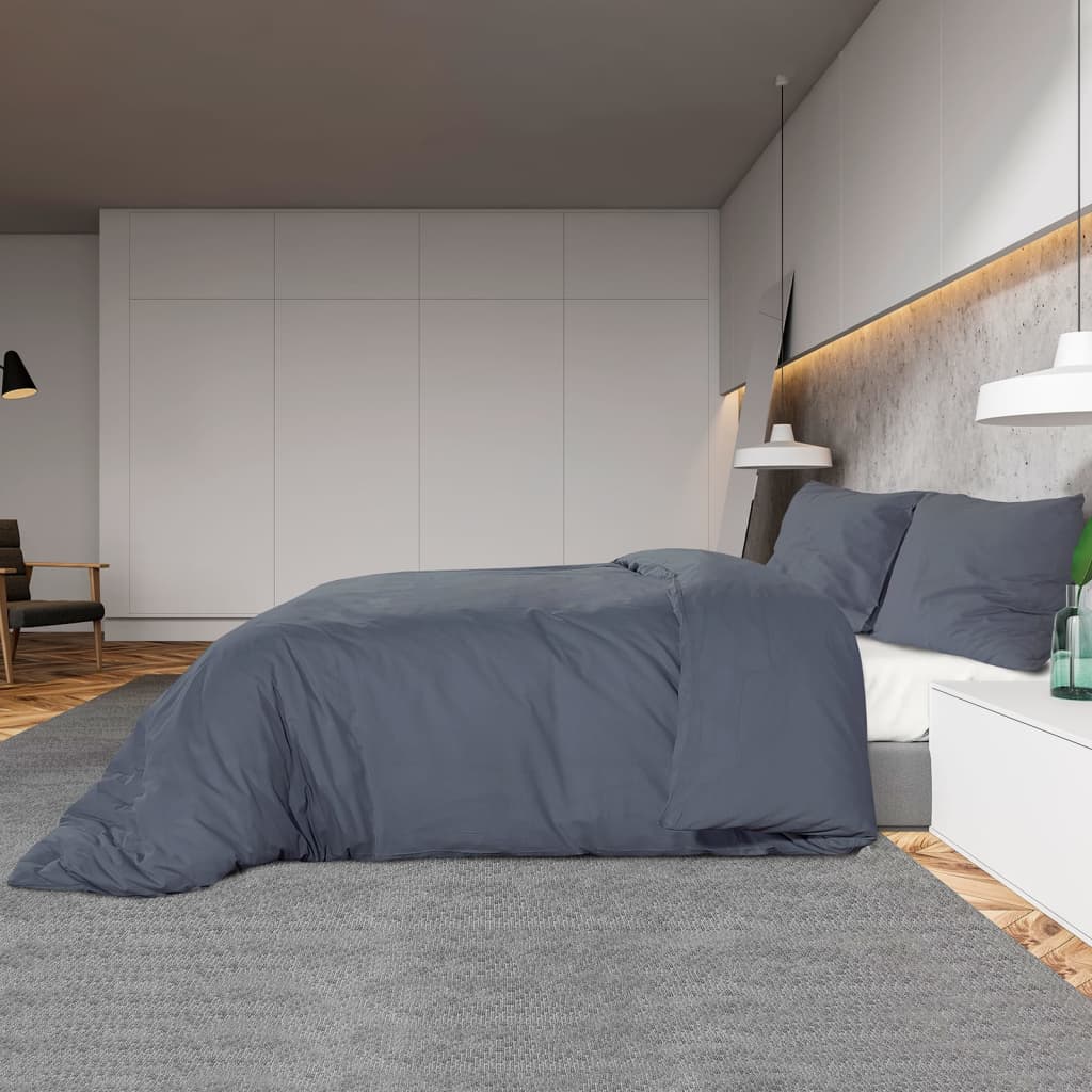 Bed linen set anthracite 140x200 cm light microfiber