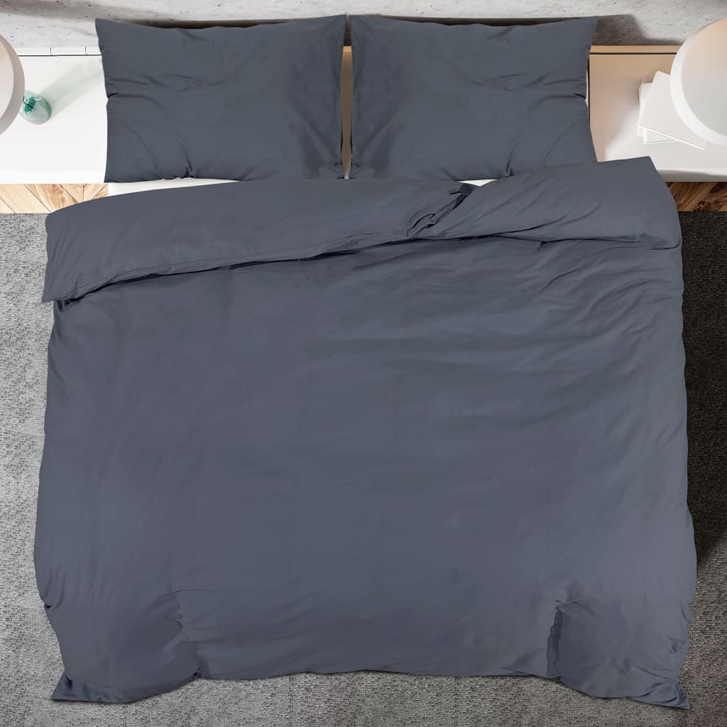 Bed linen set anthracite 140x200 cm light microfiber