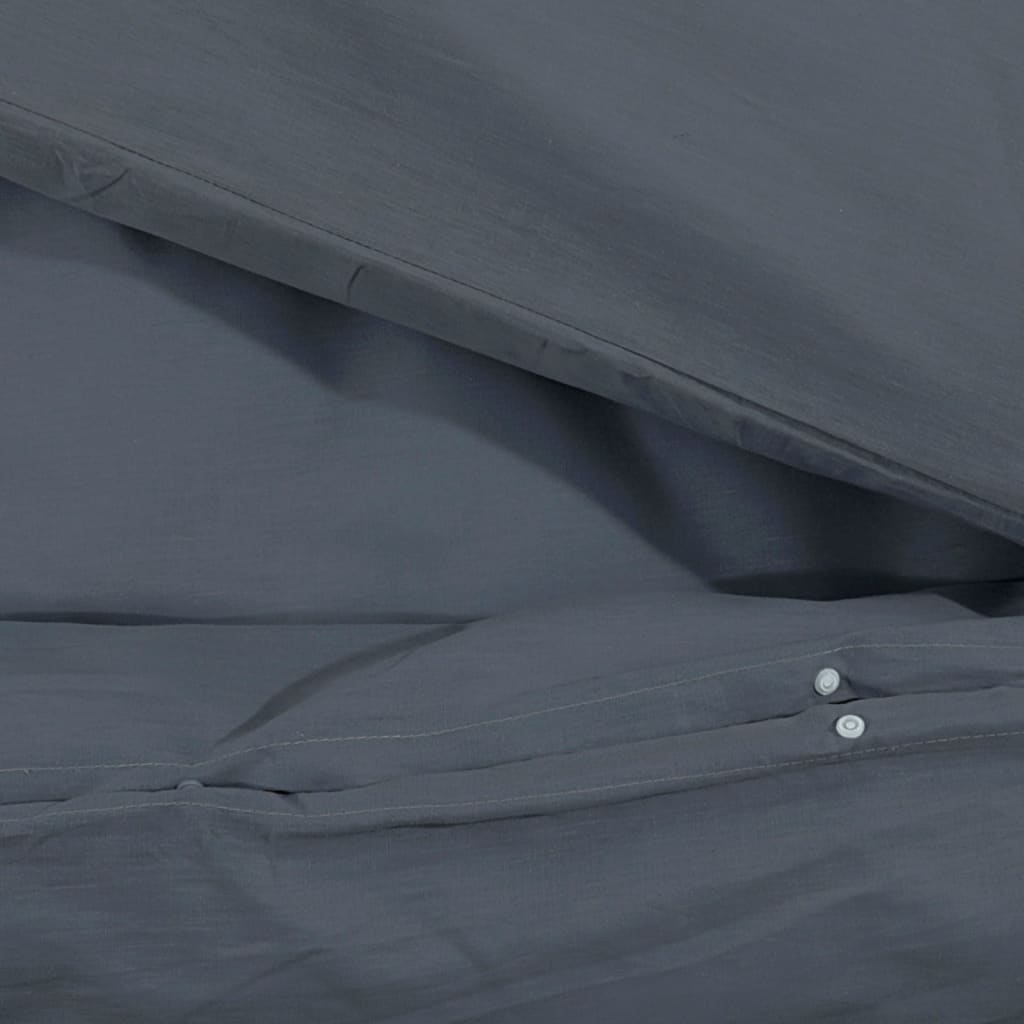 Bedding set anthracite 135x200 cm light microfiber