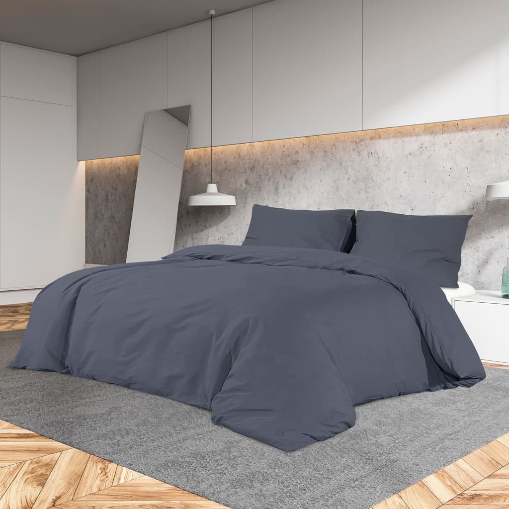 Bedding set anthracite 135x200 cm light microfiber