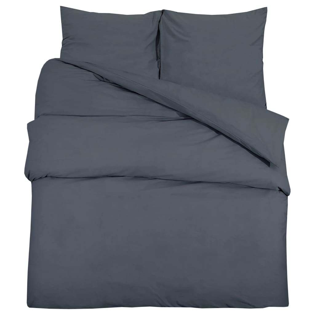 Bedding set anthracite 155x220 cm light microfiber
