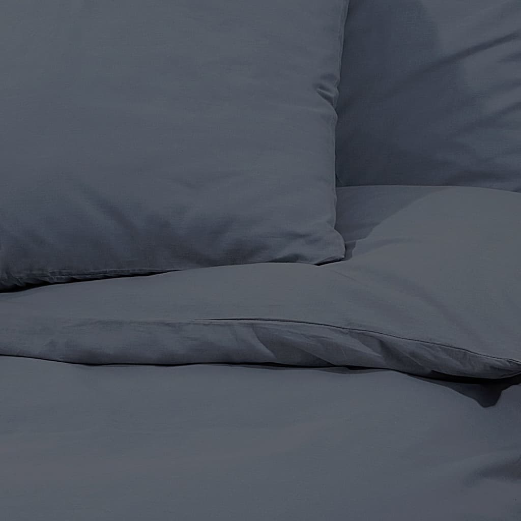 Bedding set anthracite 155x220 cm light microfiber
