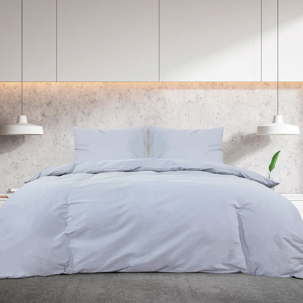 Bedding set grey 200x200 cm light microfiber