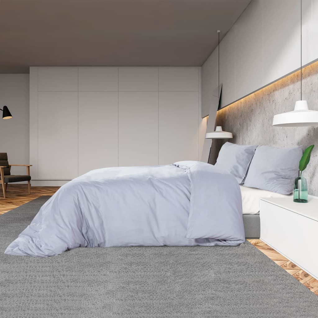 Bedding set grey 155x220 cm light microfiber