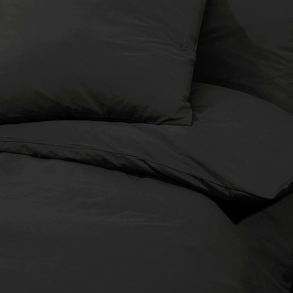 Parure de lit noire 140x200 cm microfibre légère