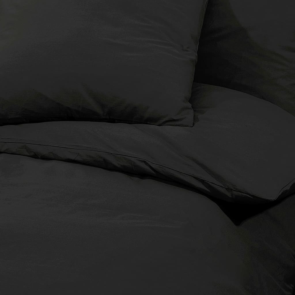 Parure de lit noire 220x240 cm microfibre légère