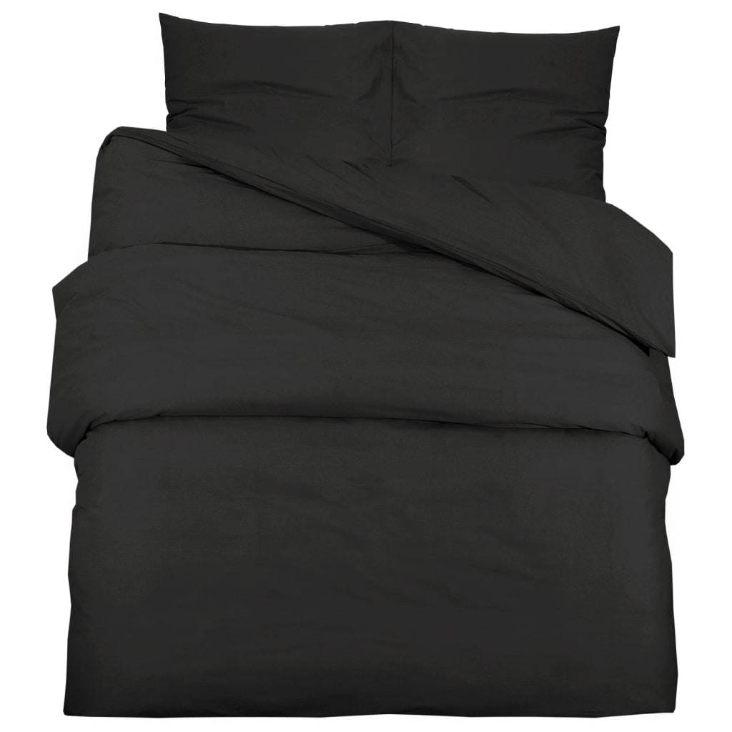 Parure de lit noire 200x220 cm microfibre légère