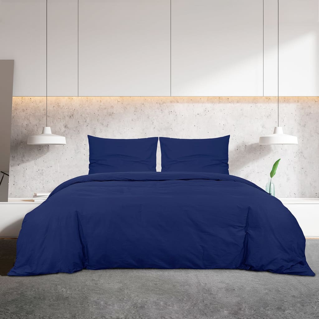 Bedding set navy blue 135x200 cm light microfiber