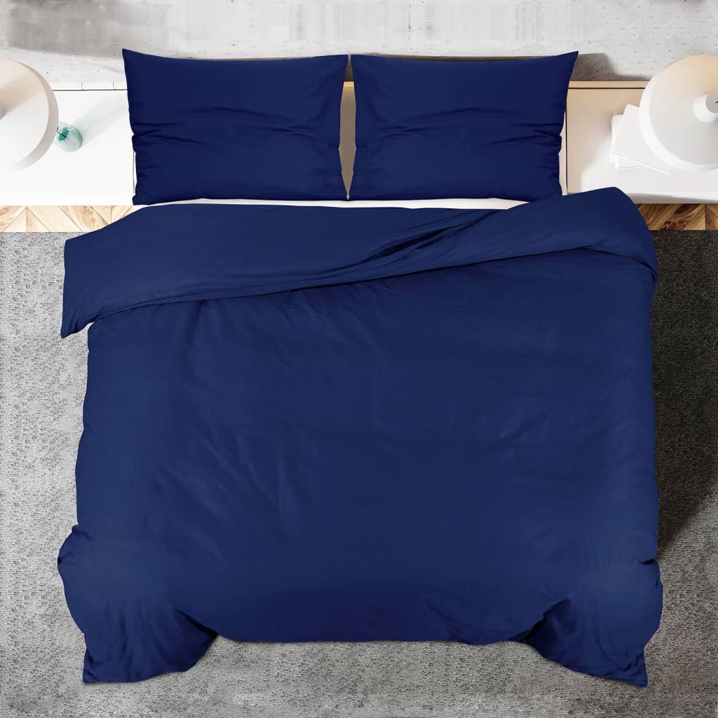 Parure de lit bleu marine 155x220 cm microfibre légère
