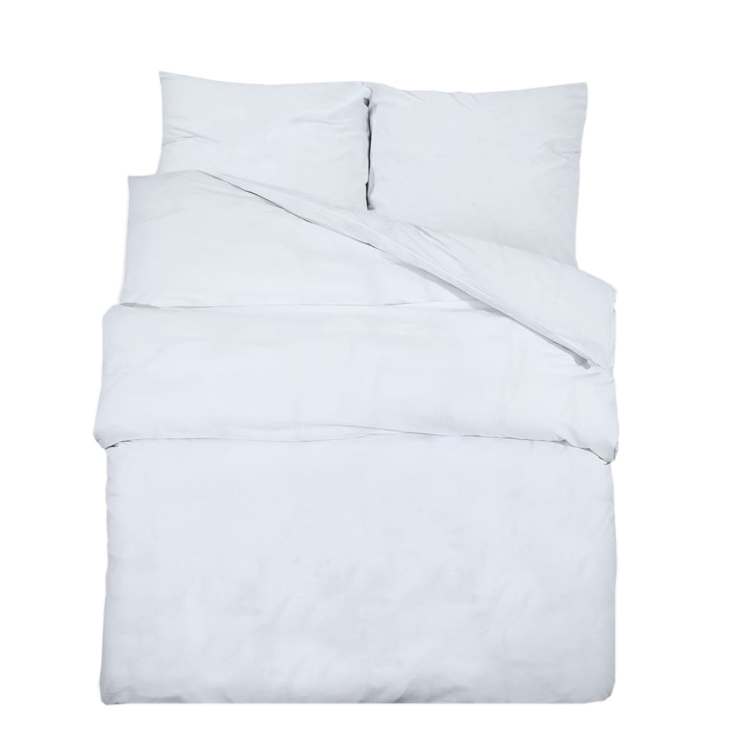 Bedding set white 200x200 cm light microfiber