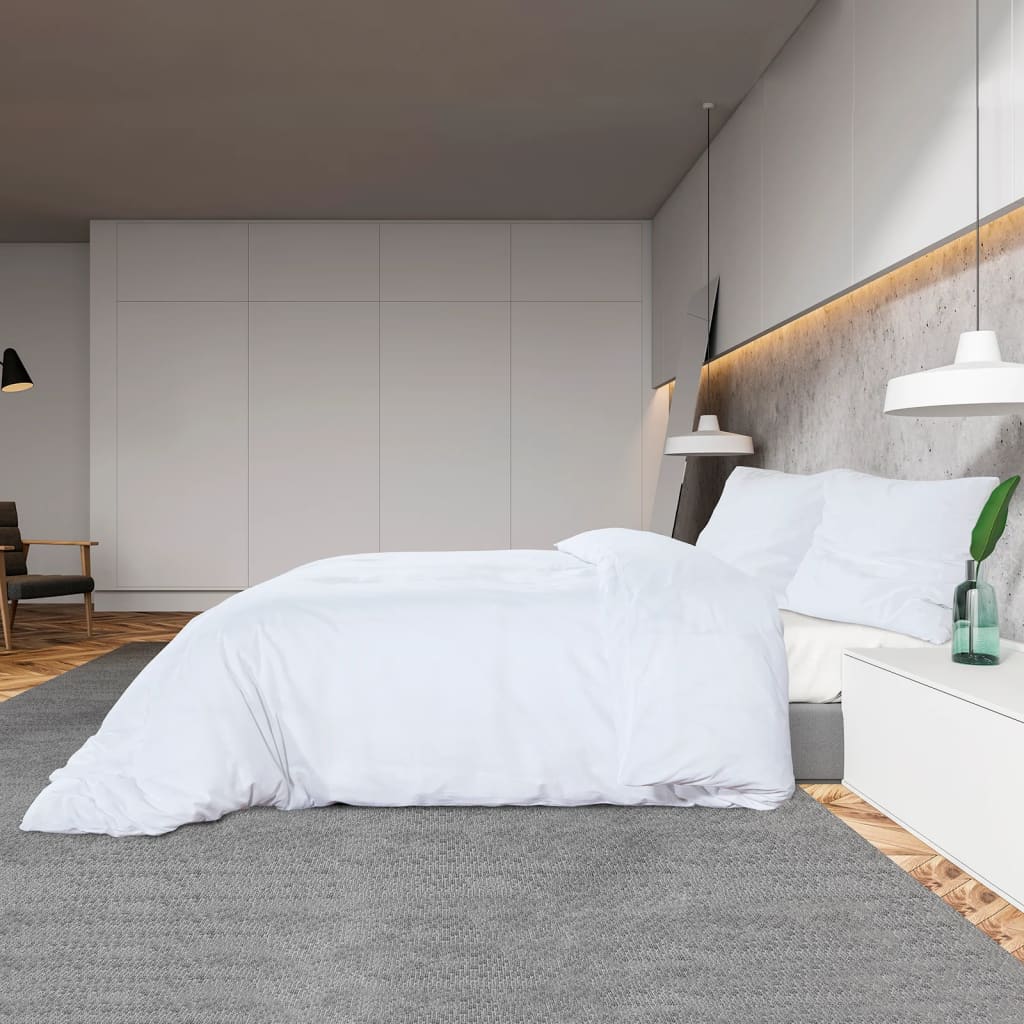 Bedding set white 200x200 cm light microfiber