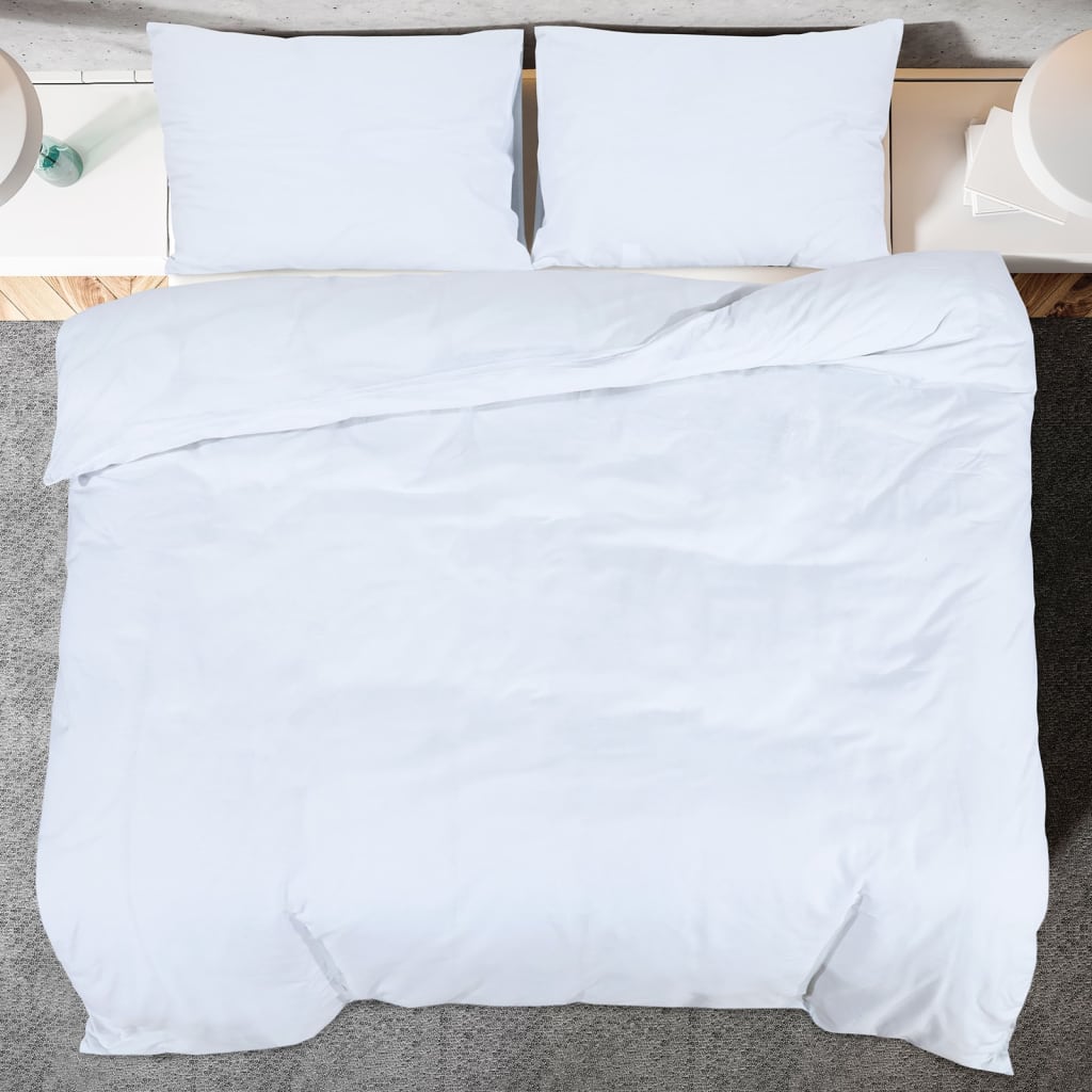 Bedding set white 200x200 cm light microfiber