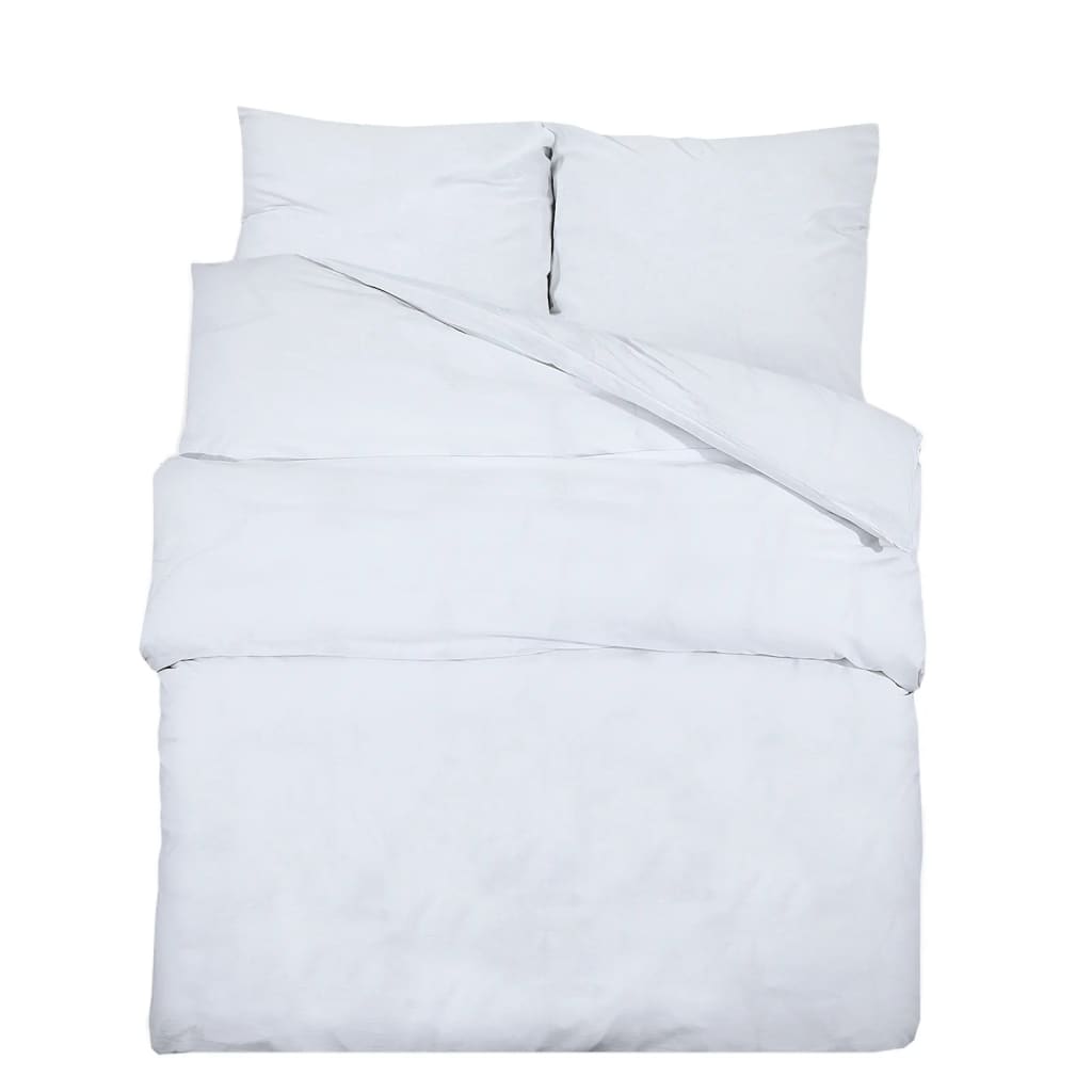 Bedding set white 220x240 cm light microfiber