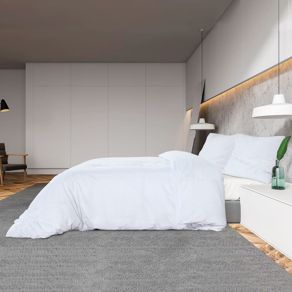 Bedding set white 220x240 cm light microfiber