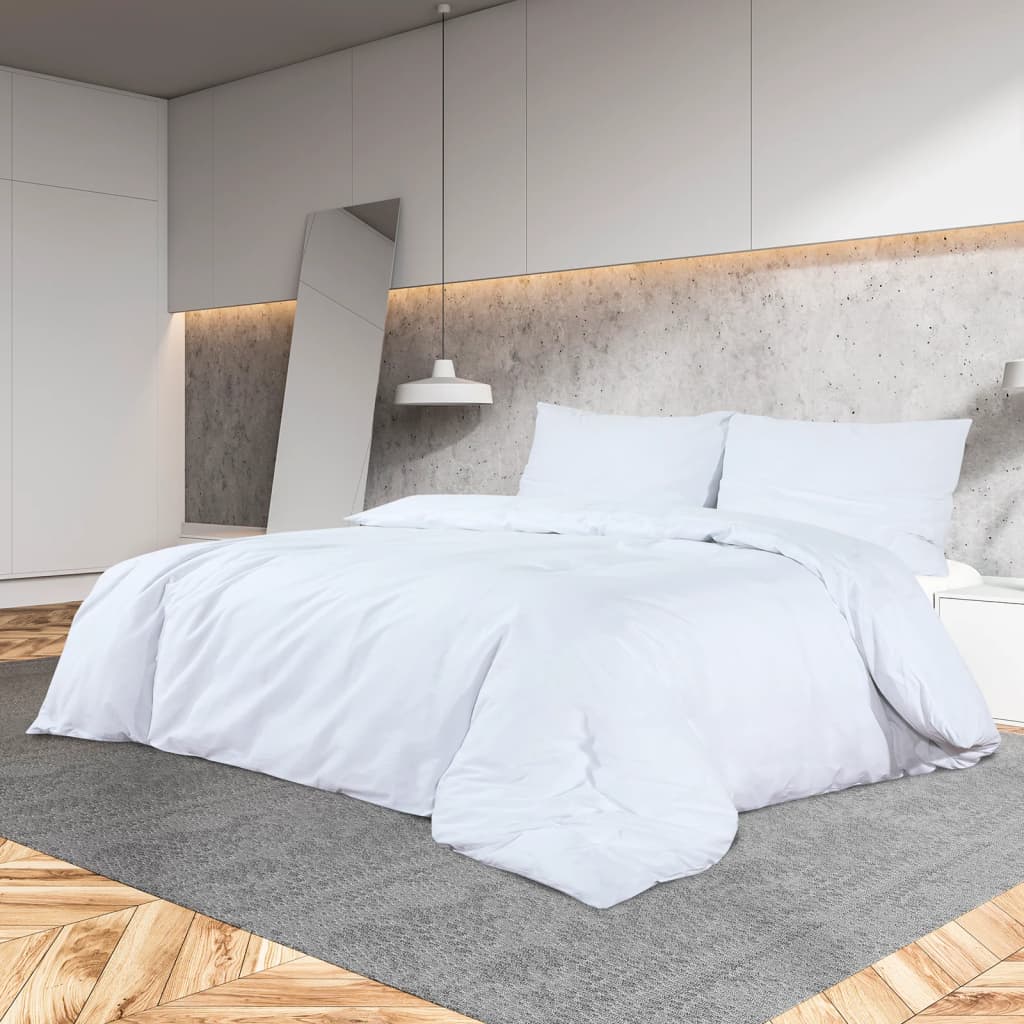 Bedding set white 220x240 cm light microfiber