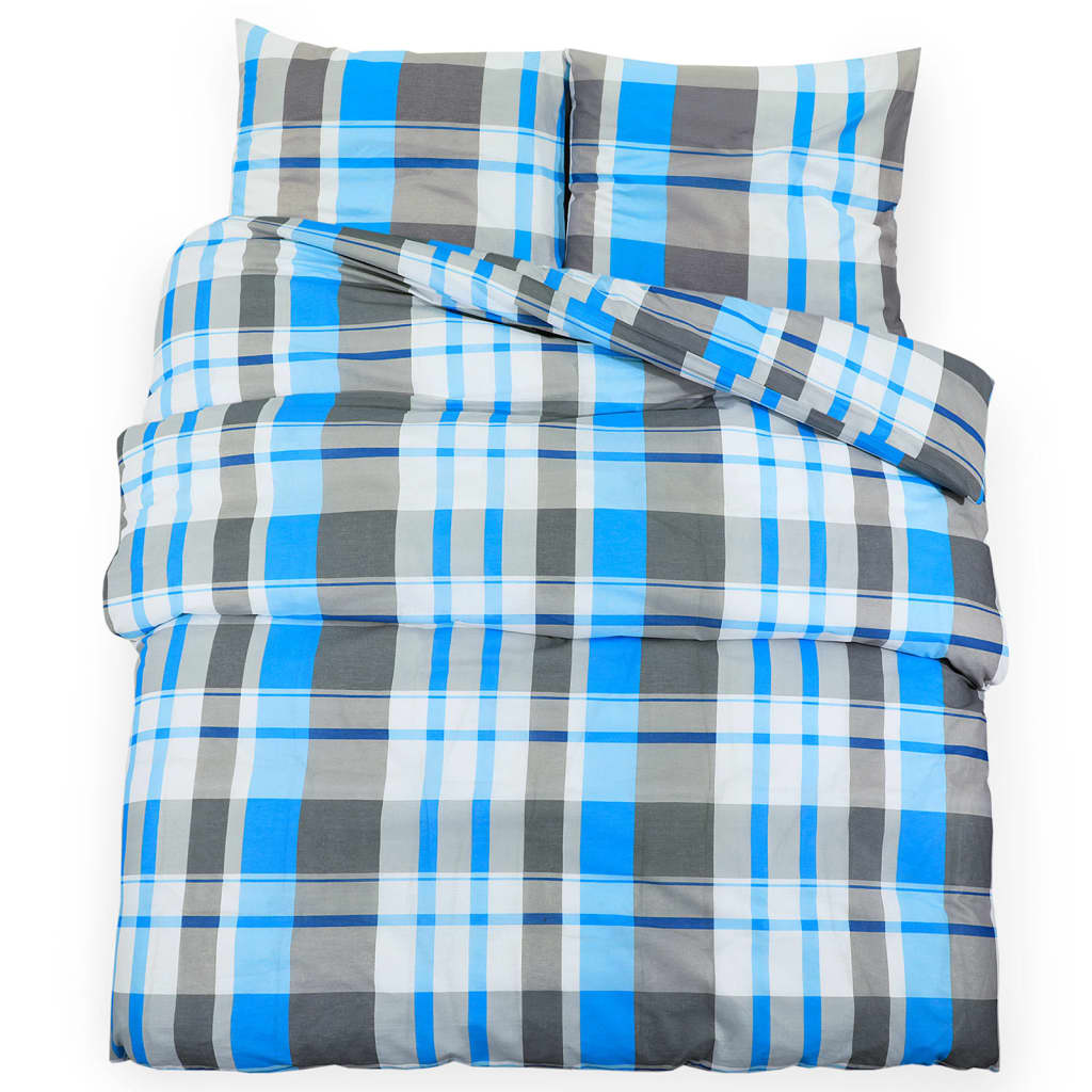 Bedding set blue and grey 200x200 cm cotton