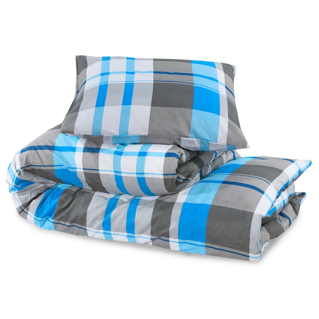 Bedding set blue and grey 200x200 cm cotton