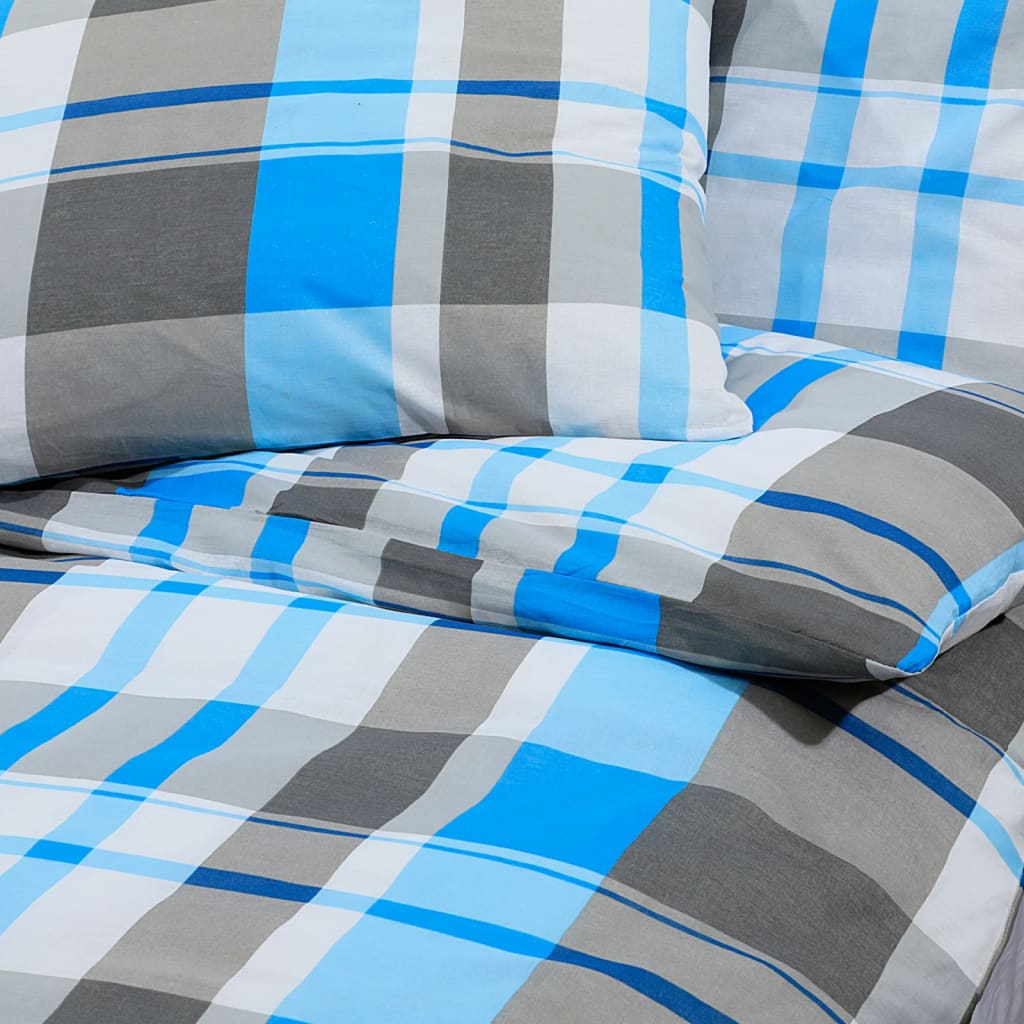 Bedding set blue and grey 200x200 cm cotton