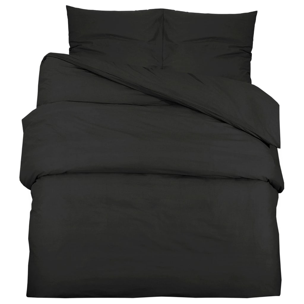 Parure de lit noire 240x220 cm coton