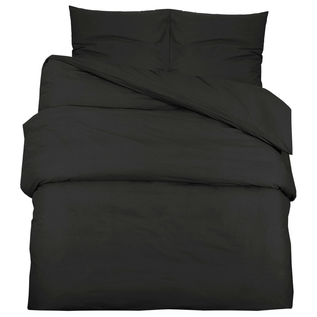 Parure de lit noire 260x240 cm coton