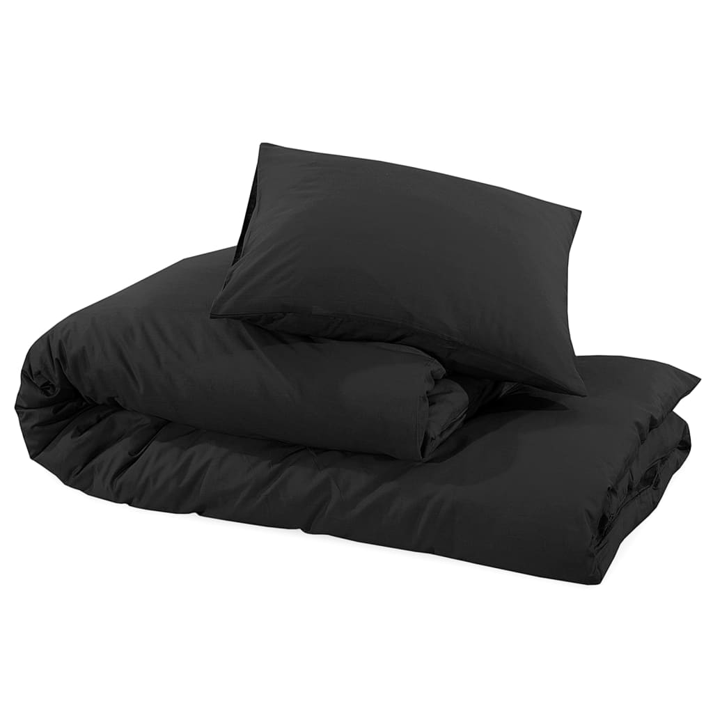 Parure de lit noire 260x240 cm coton