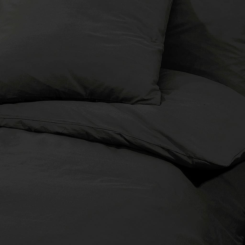 Parure de lit noire 260x240 cm coton