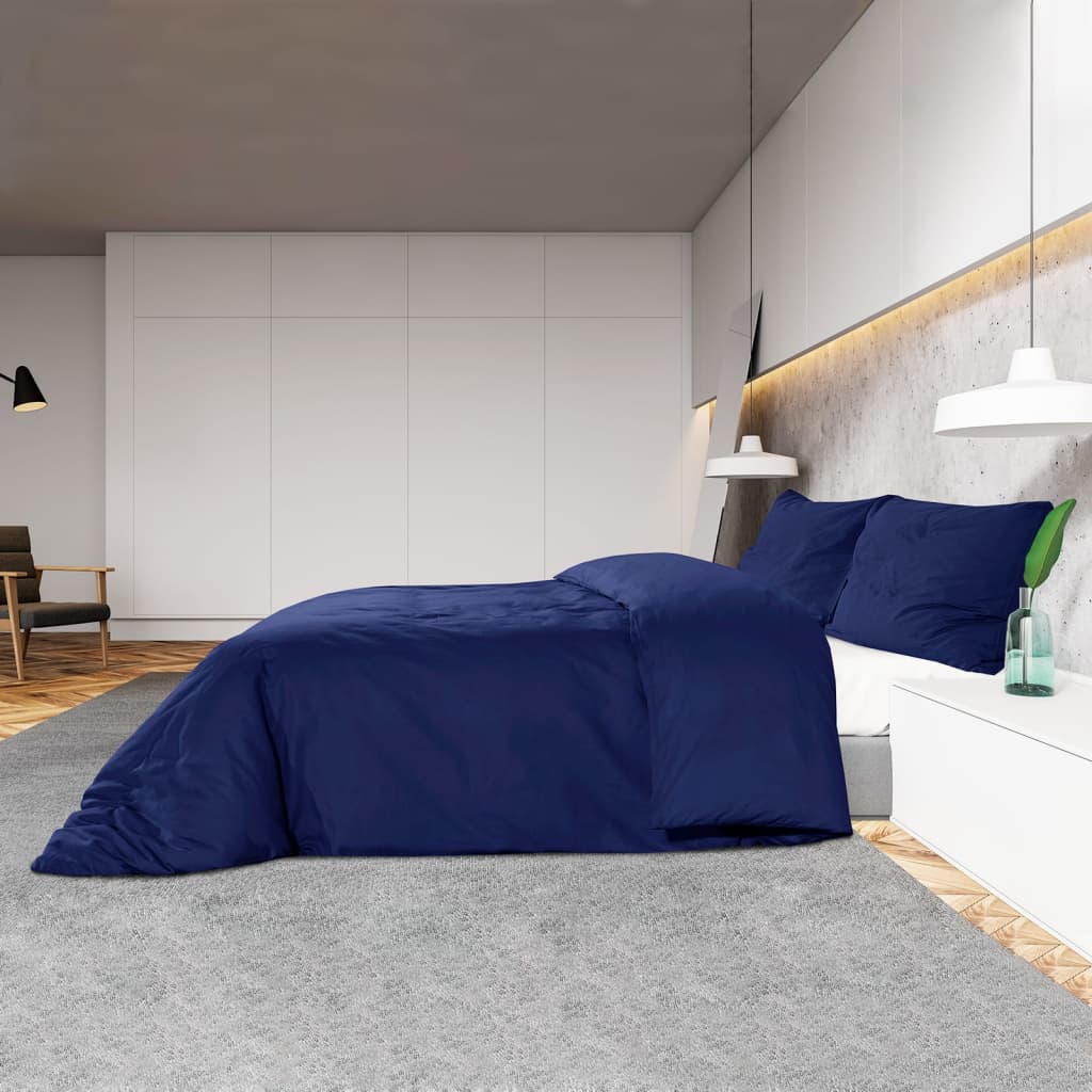 Navy blue bed linen set 135x200 cm cotton