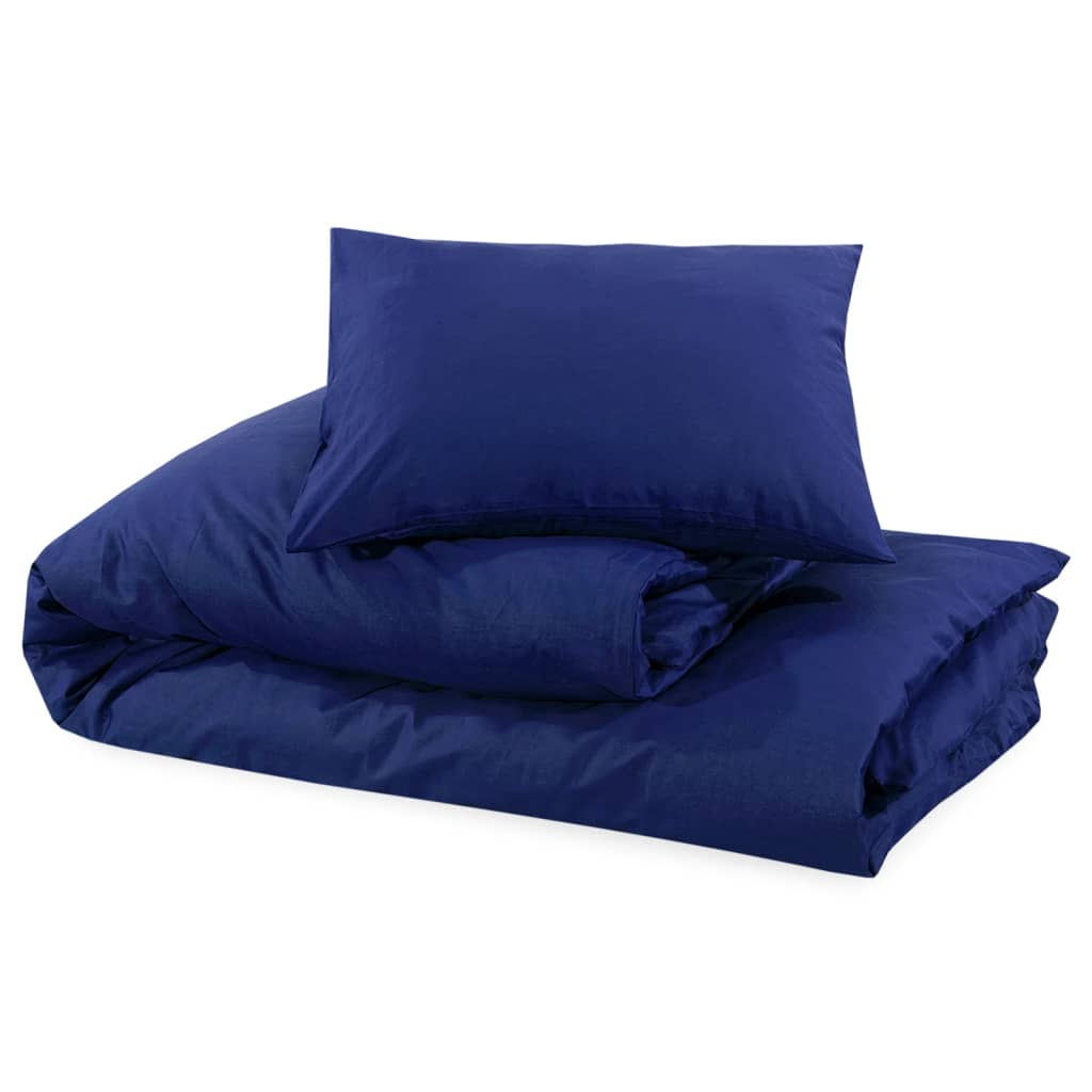 Navy blue bed linen set 135x200 cm cotton