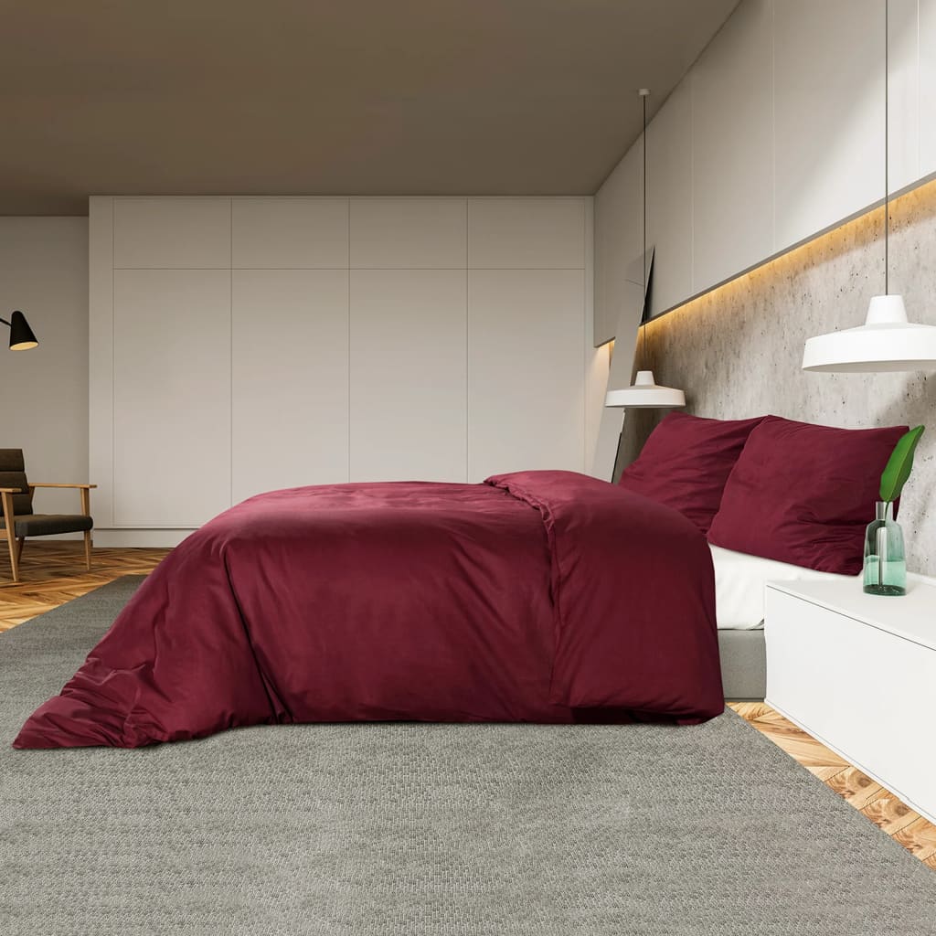 Bordeaux red bed linen set 135x200 cm cotton