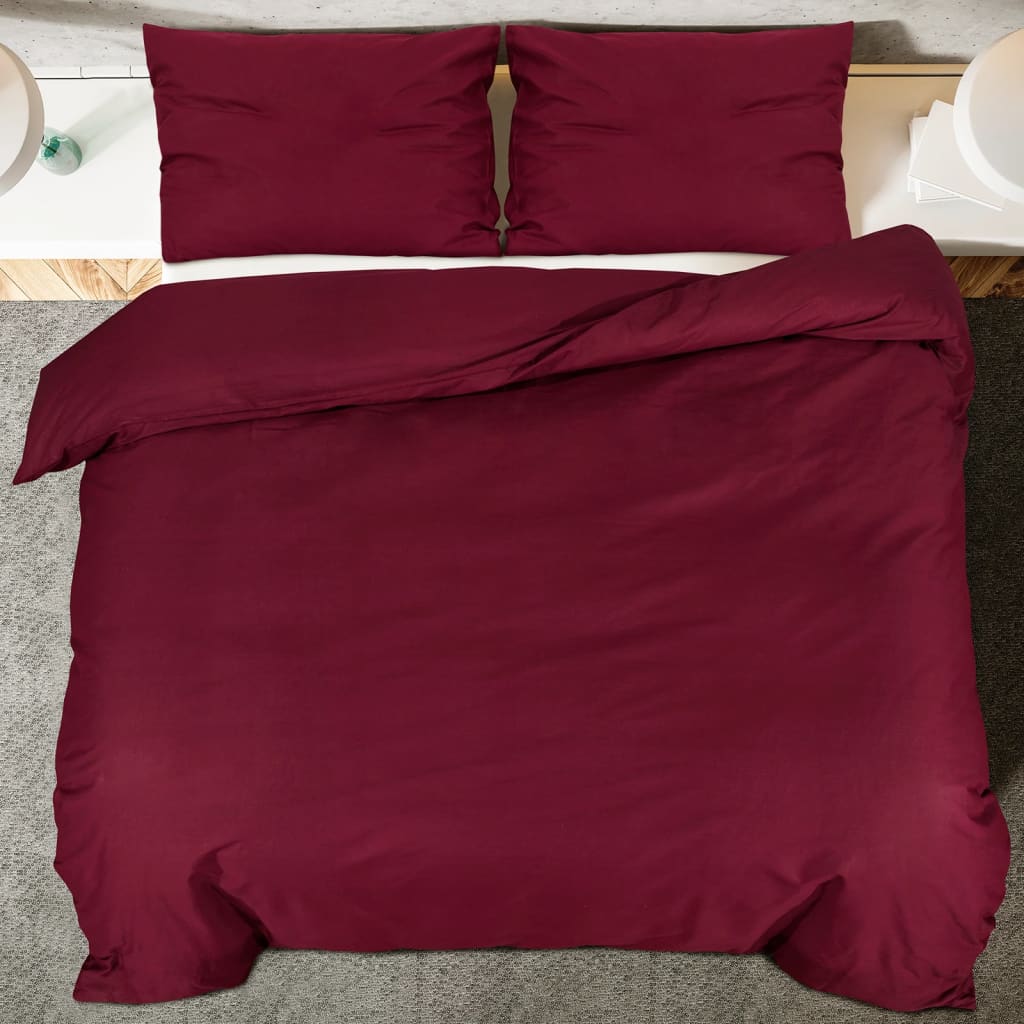 Bordeaux red bed linen set 135x200 cm cotton