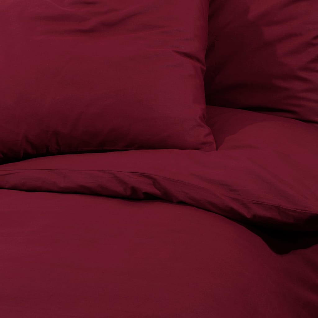 Bordeaux red bed linen set 200x200 cm cotton