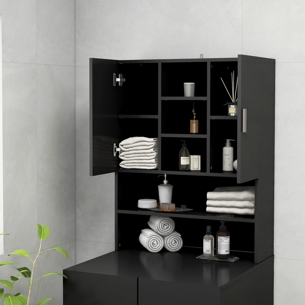 Meuble pour machine à laver noir