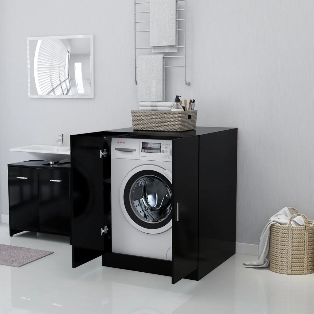 Meuble pour machine à laver noir