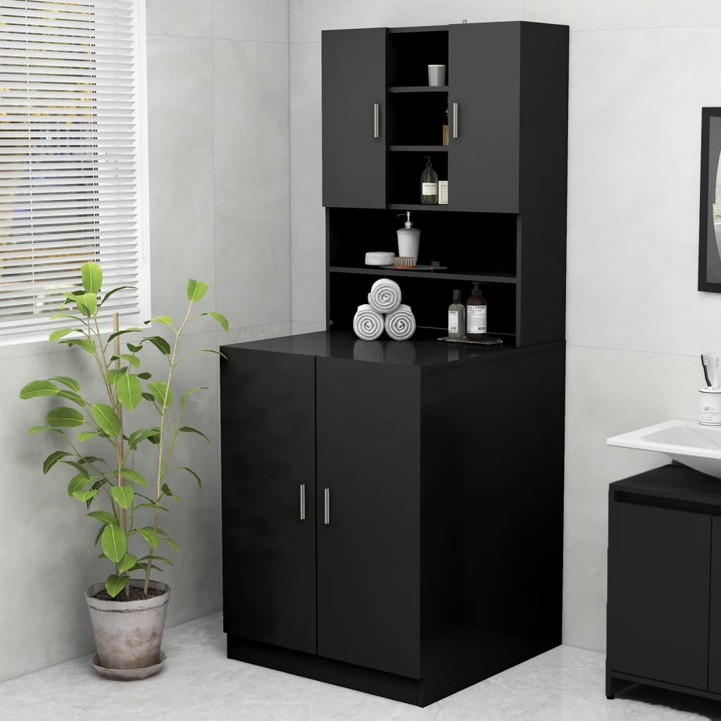 Meuble pour machine à laver noir