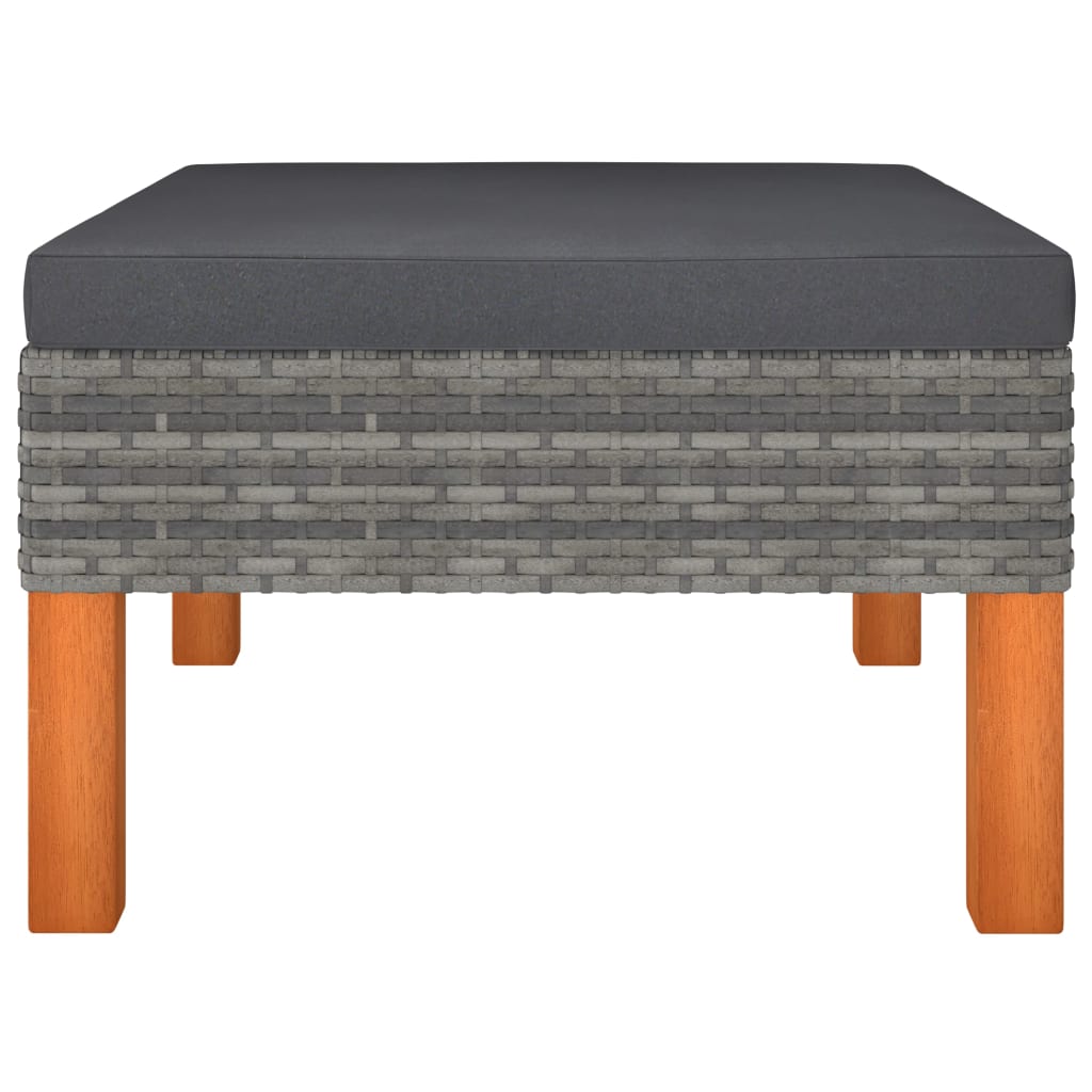 10-piece garden lounge set made of poly rattan and eucalyptus wood, grey