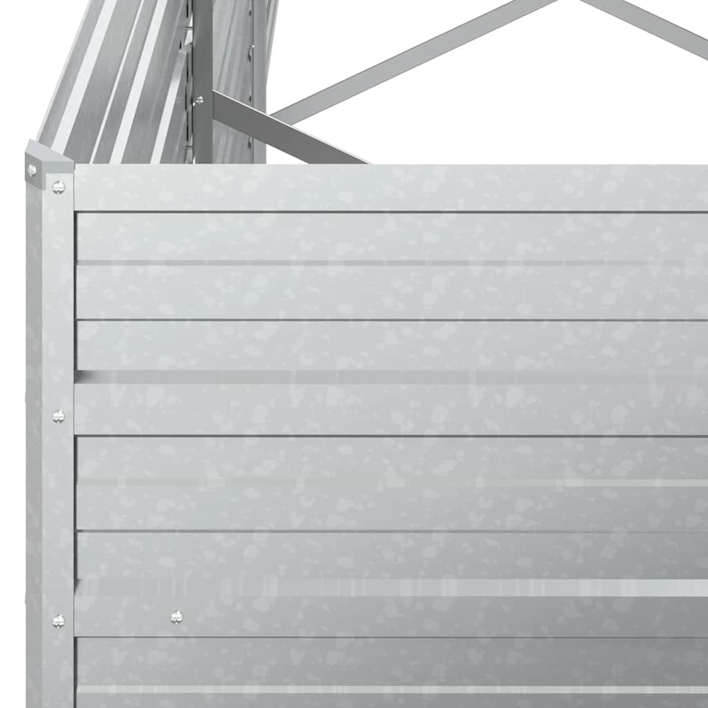 Garten-Hochbeet 320x80x77 cm Verzinkter Stahl Silber