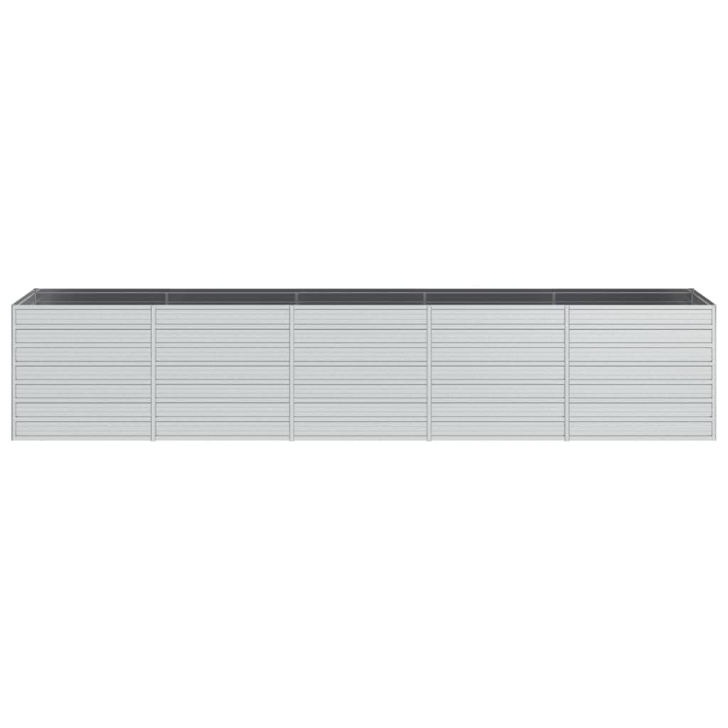 Garten-Hochbeet 400x80x77 cm Verzinkter Stahl Silber