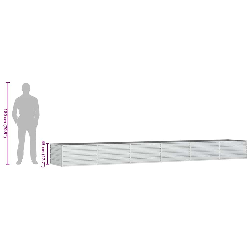 Garten-Hochbeet 480x80x77 cm Verzinkter Stahl Silber