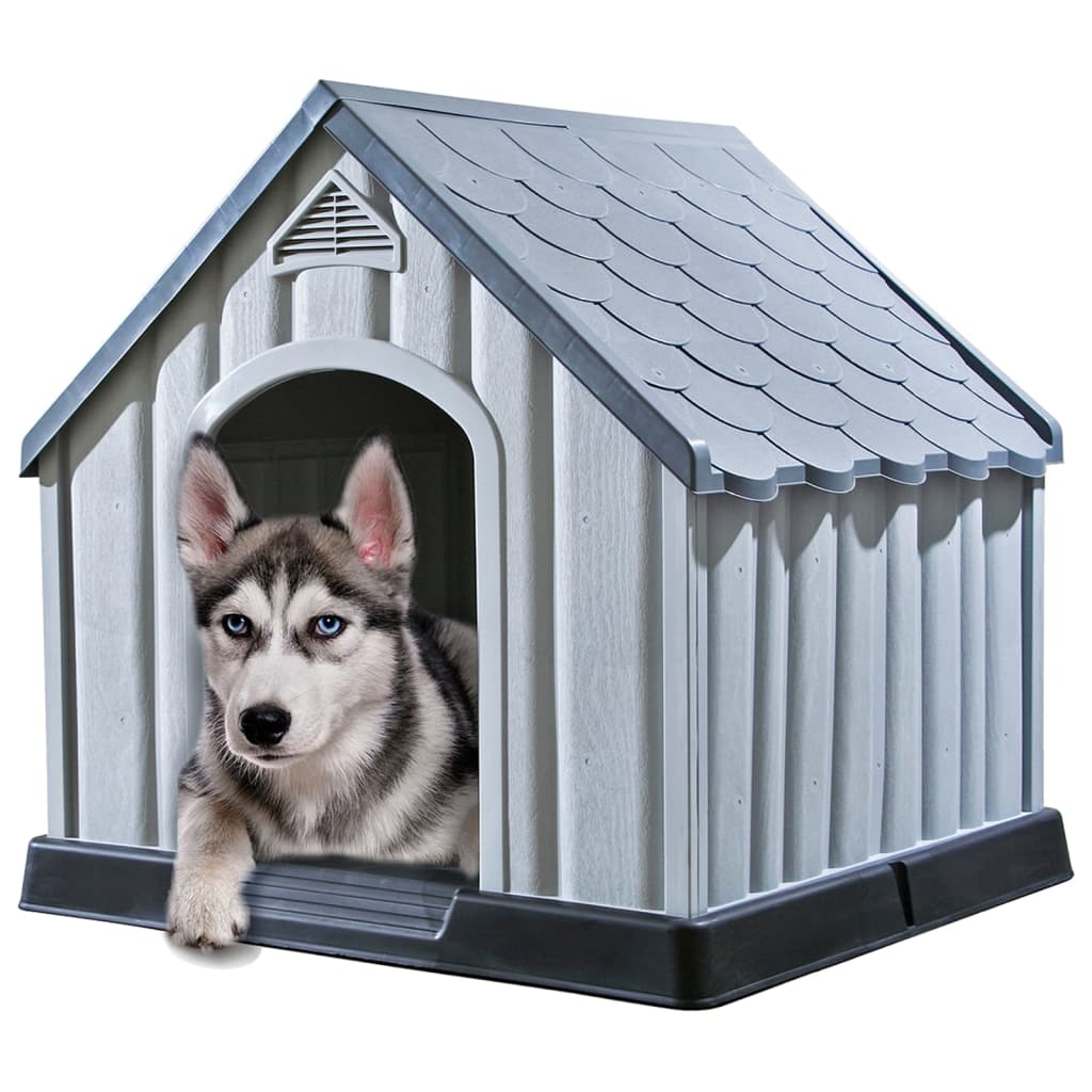 Dog house grey 92x87x91 cm plastic