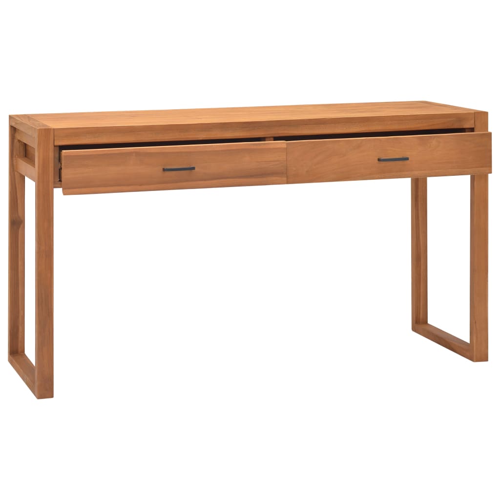 Bureau avec 2 tiroirs 120x40x75 cm en bois de teck massif
