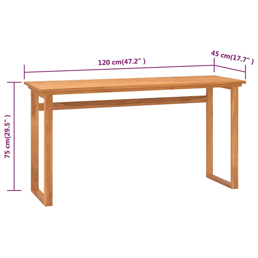 Schreibtisch 120x45x75 cm Massivholz Teak