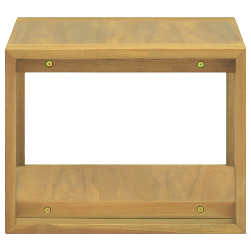 Étagère murale de salle de bain 45x45x35 cm en bois de teck massif