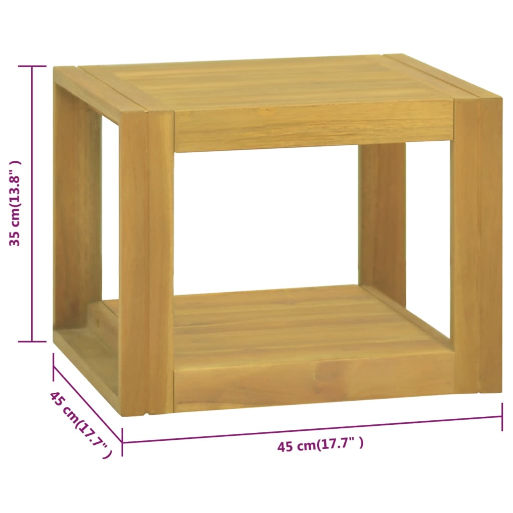 Étagère murale de salle de bain 45x45x35 cm en bois de teck massif