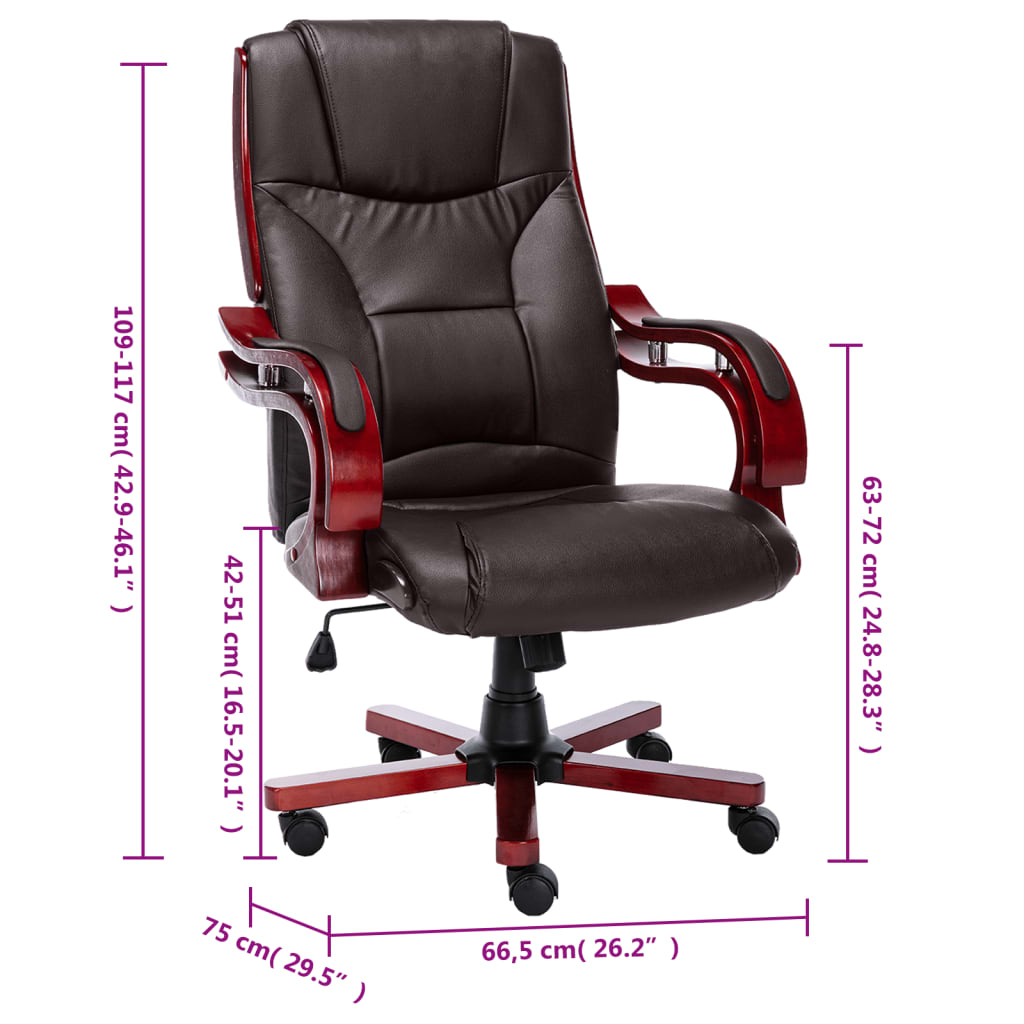 Bürostuhl Braun Echtleder