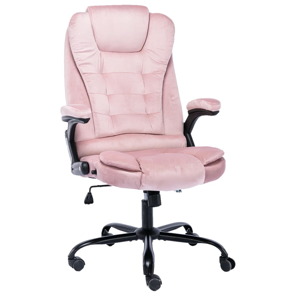 Chaise de bureau en velours rose