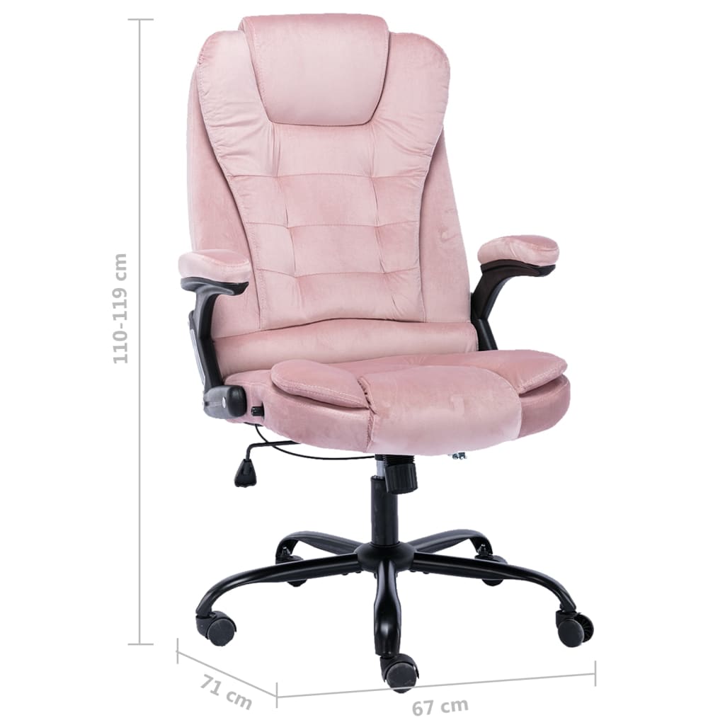 Chaise de bureau en velours rose