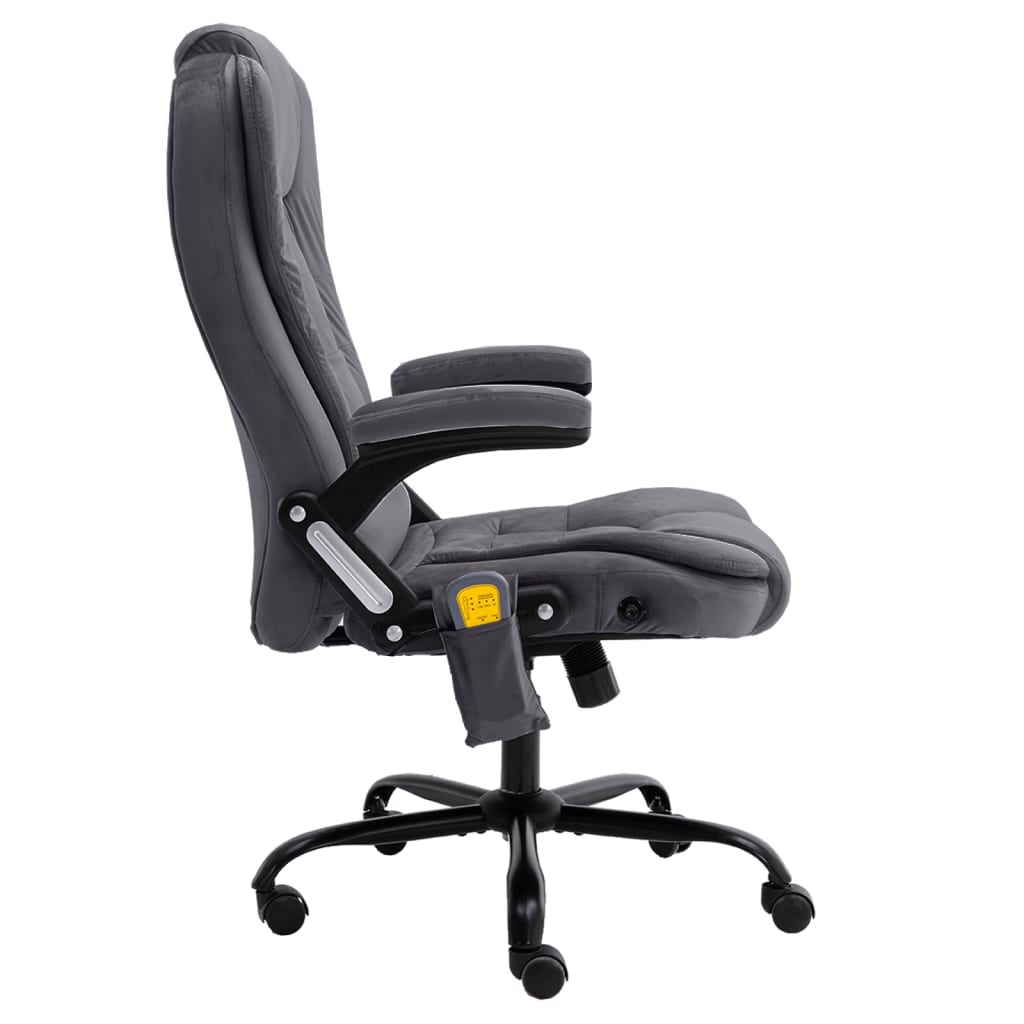 Massage-Bürostuhl Dunkelgrau Samt
