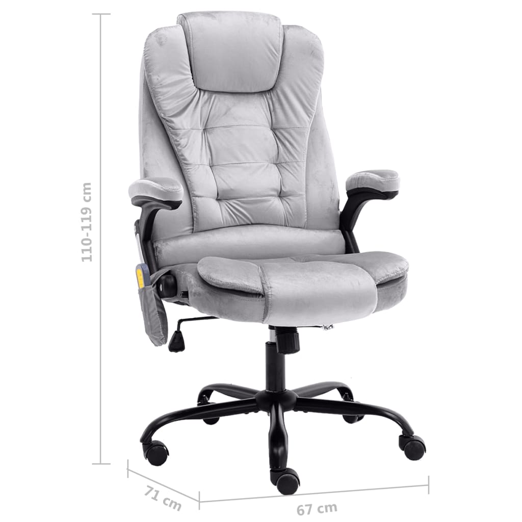 Massage-Bürostuhl Hellgrau Samt