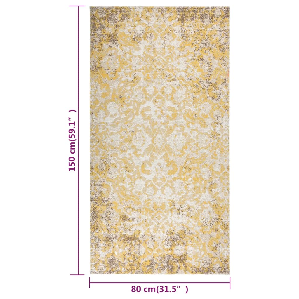 Outdoor rug flat weave 80x150 cm yellow